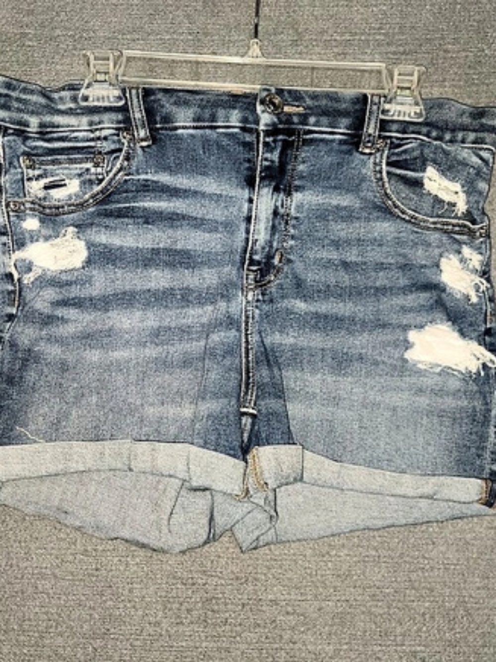 #464 American Eagle Ne(x)t Level Stretch Curvy Mom Short Blue Shorts
